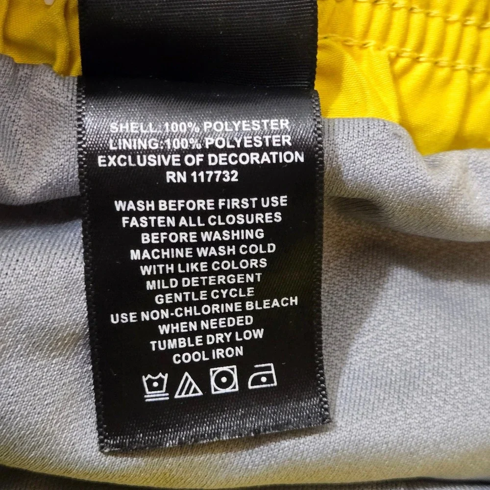 ZeroXposur Boys Swim Trunks Blue Yellow‎ Shark Stripe Board Shorts Size M 10/12